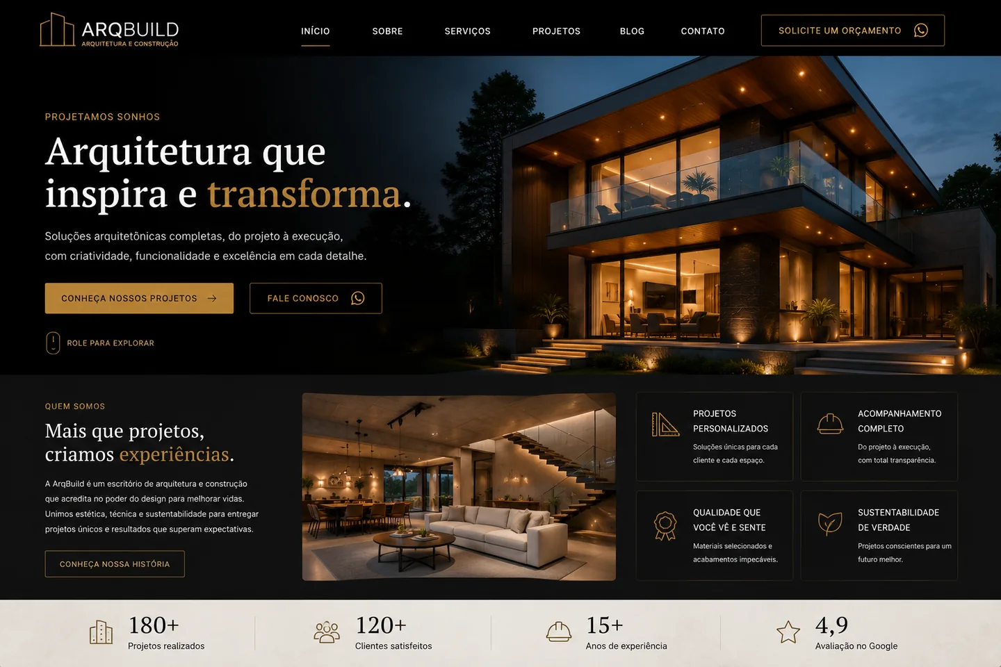 Site de escritório de arquitetura